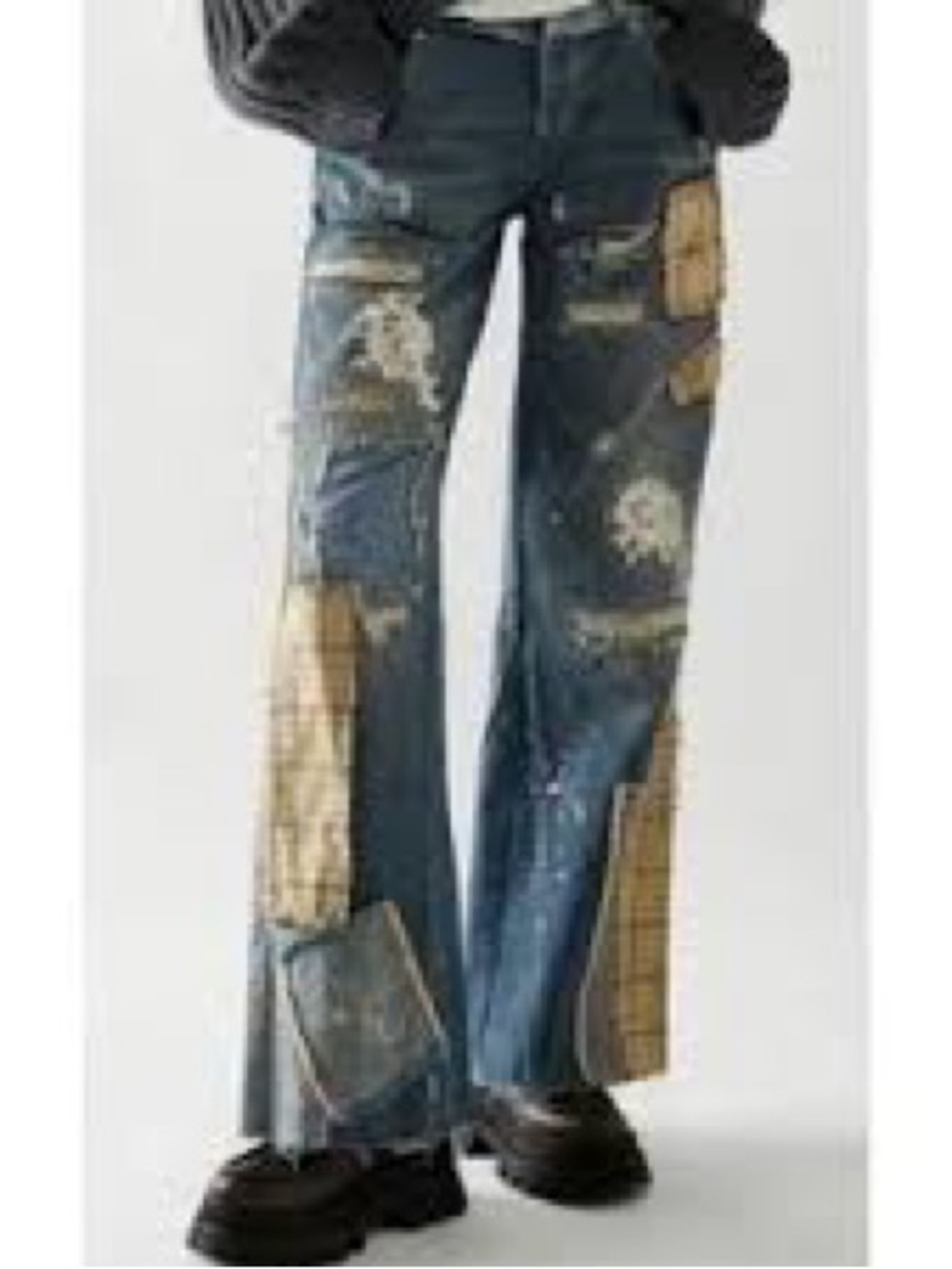 Free People Gemini Patchwork Jeans Size 32 NWT